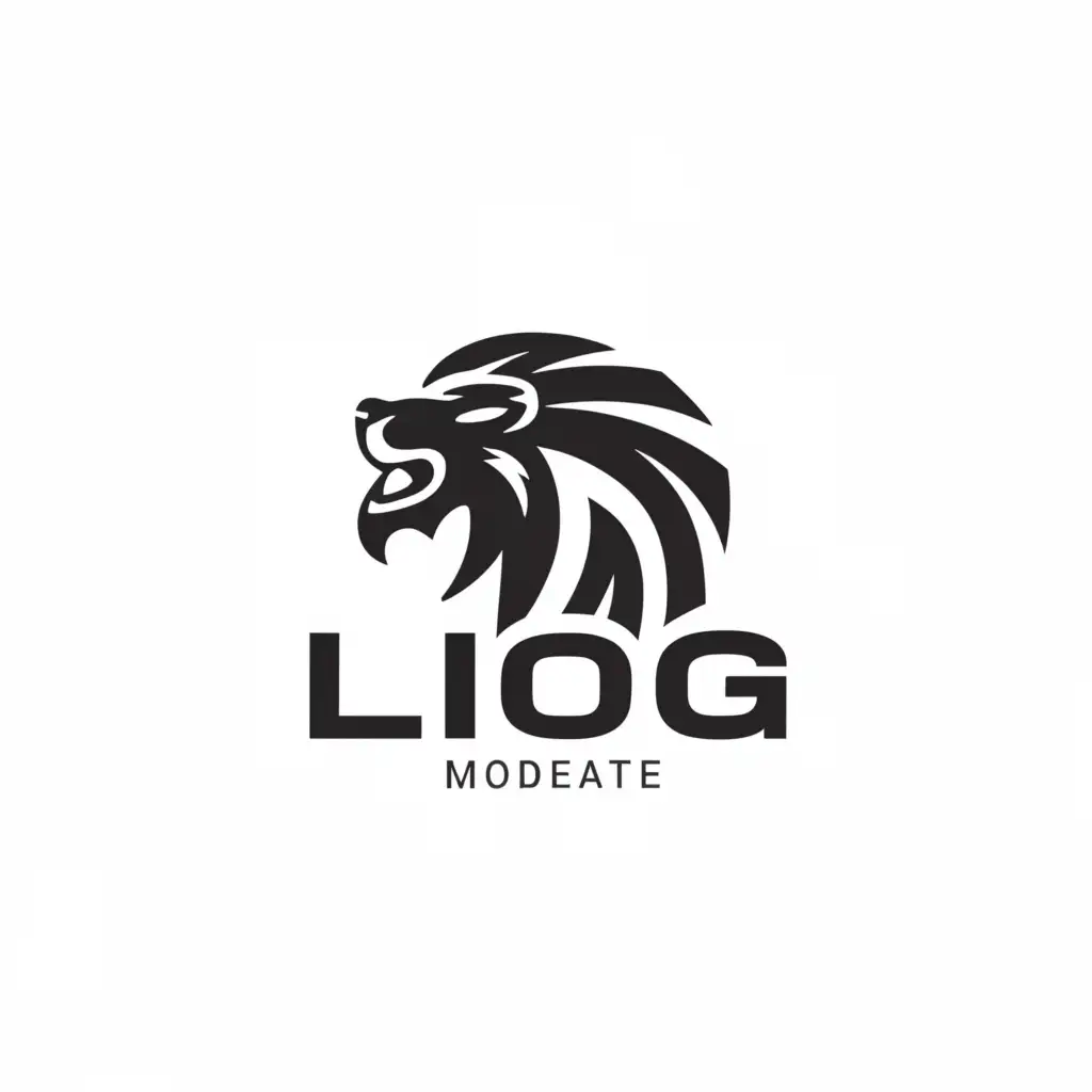 a logo design,with the text "lion", main symbol:M.G,Moderate,be used in Sports Fitness industry,clear background