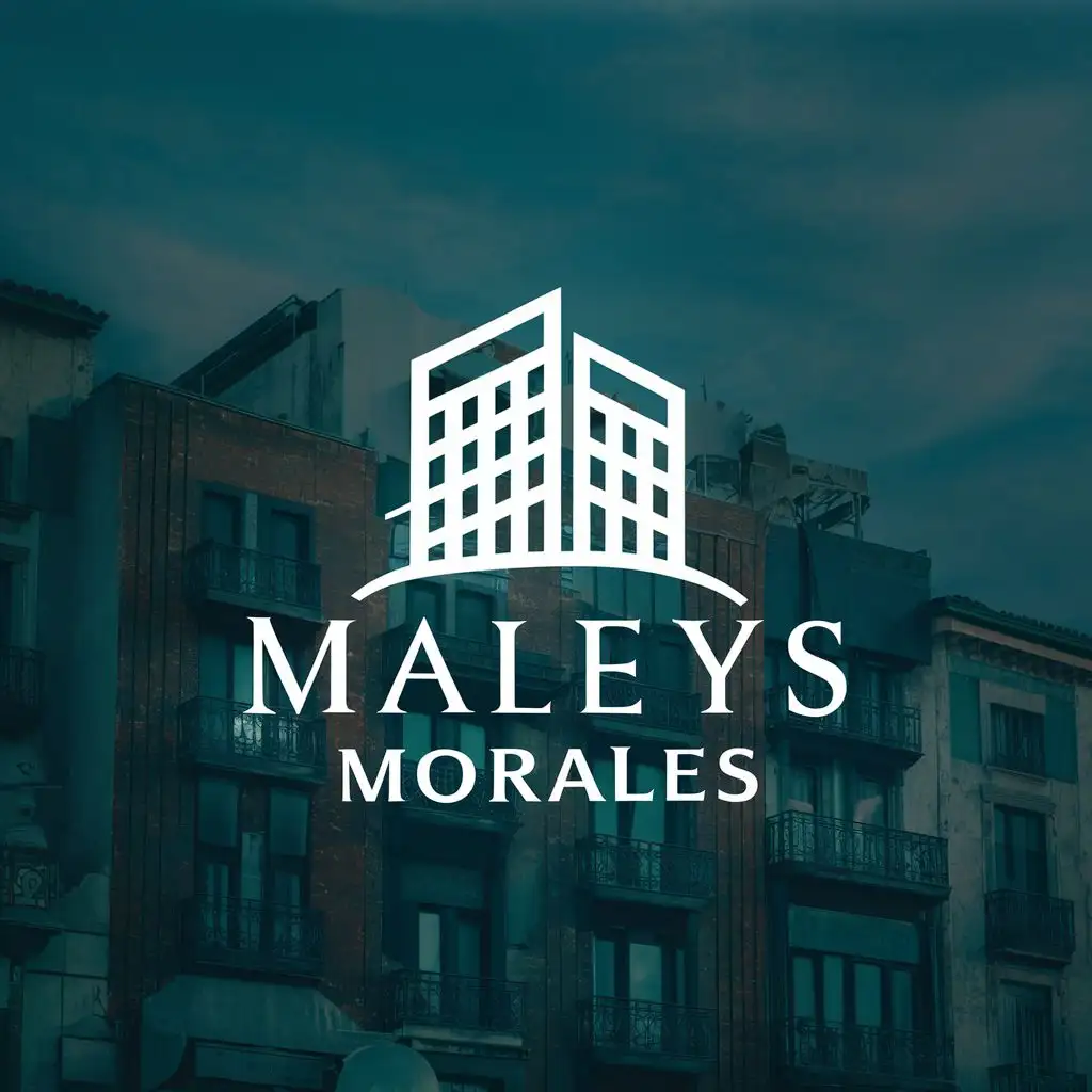logo, buildings, with the text "Malexys Morales", typography, be used in Real Estate industry