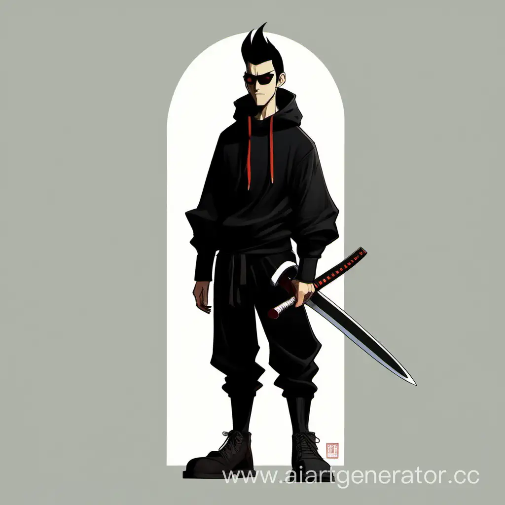 Charismatic-SamuraiInspired-Cartoon-Character-in-Stylish-Black-Attire