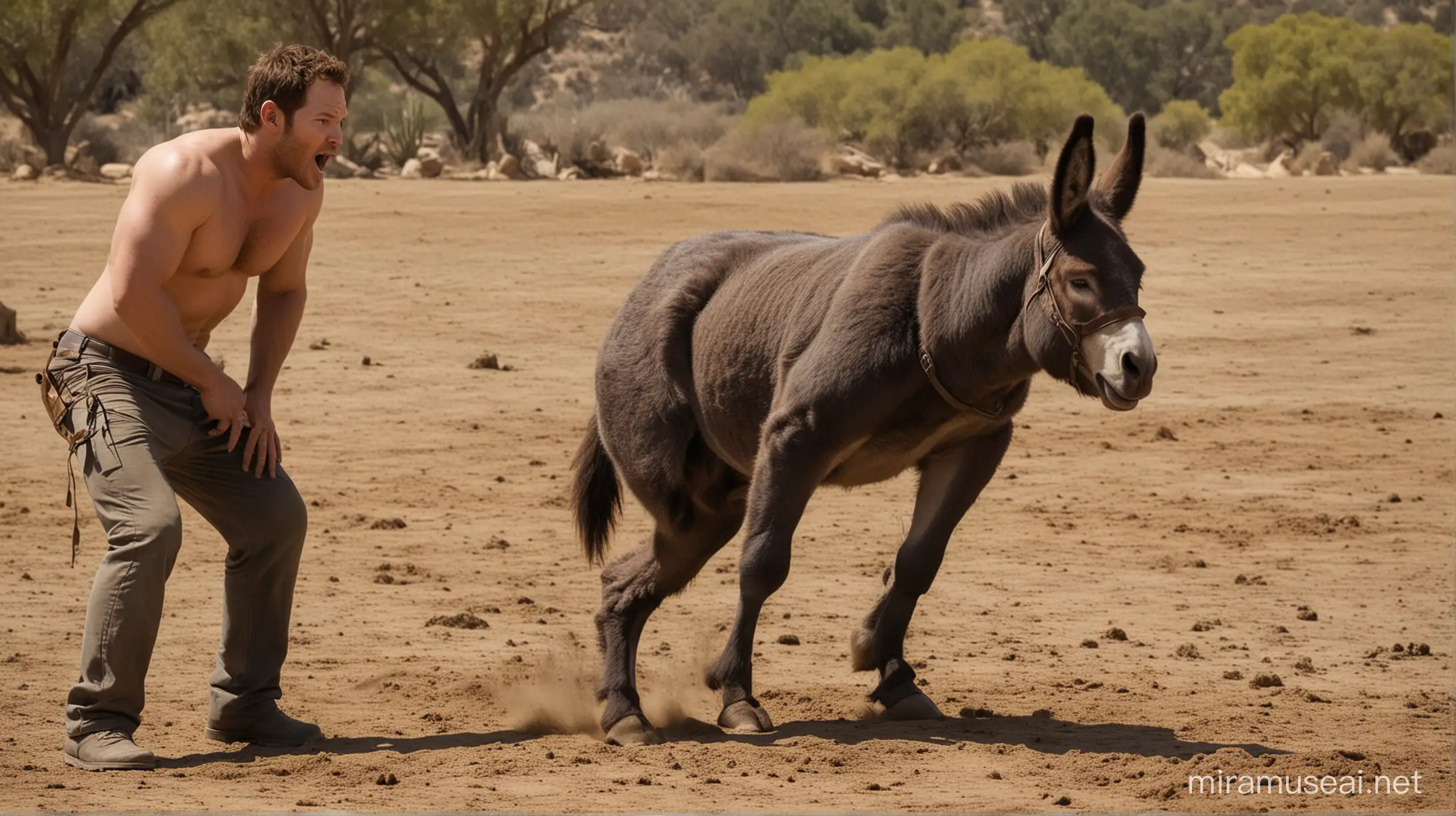 Chris Pratt Transformation into Donkey with Human Head