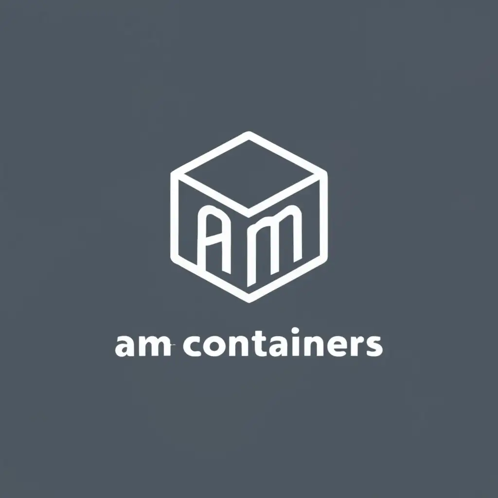 logo, container, with the text "AM Containers", typography, be used in Construction industry