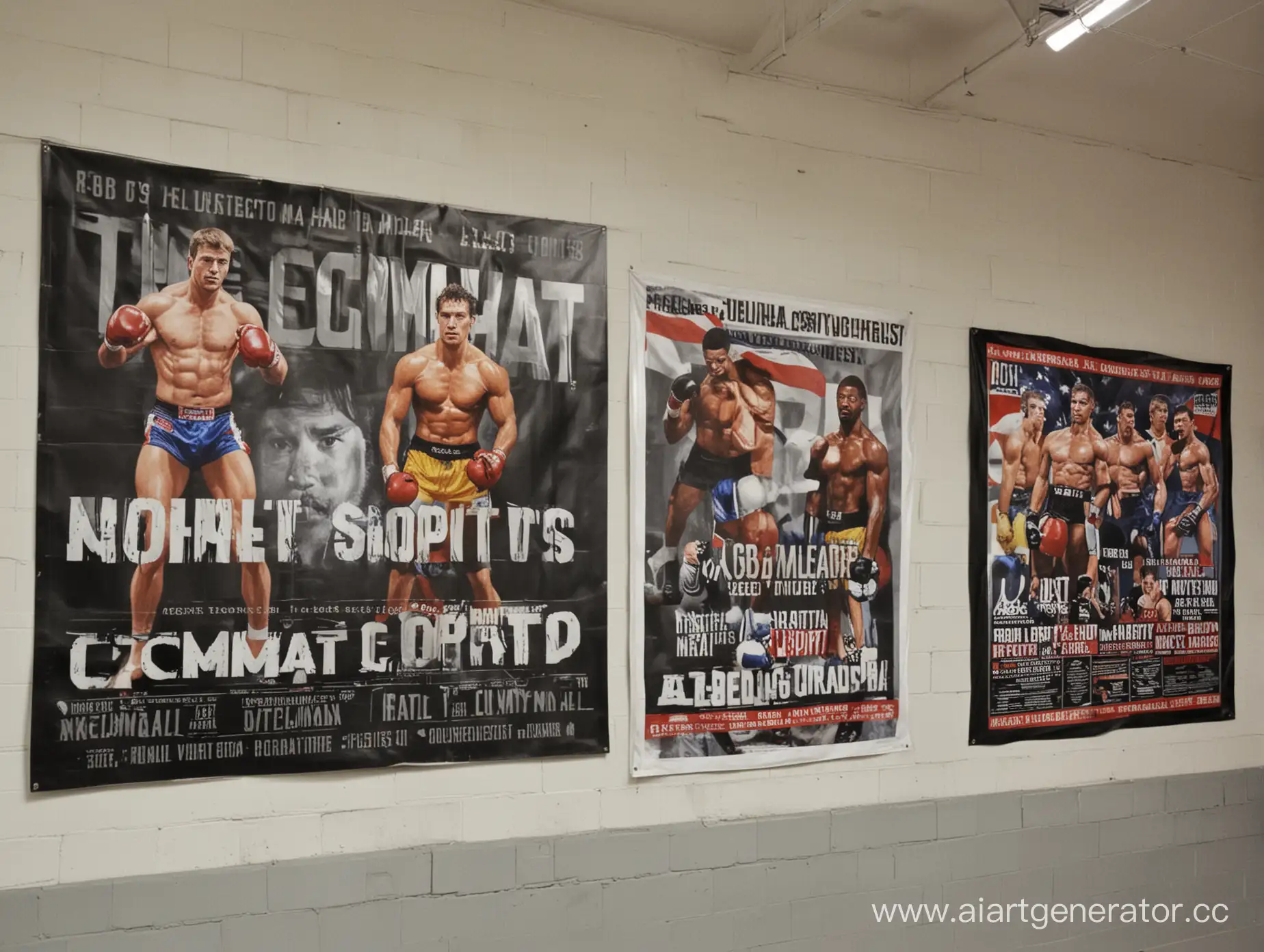 Combat-Sports-Hall-with-Fighters-Poster