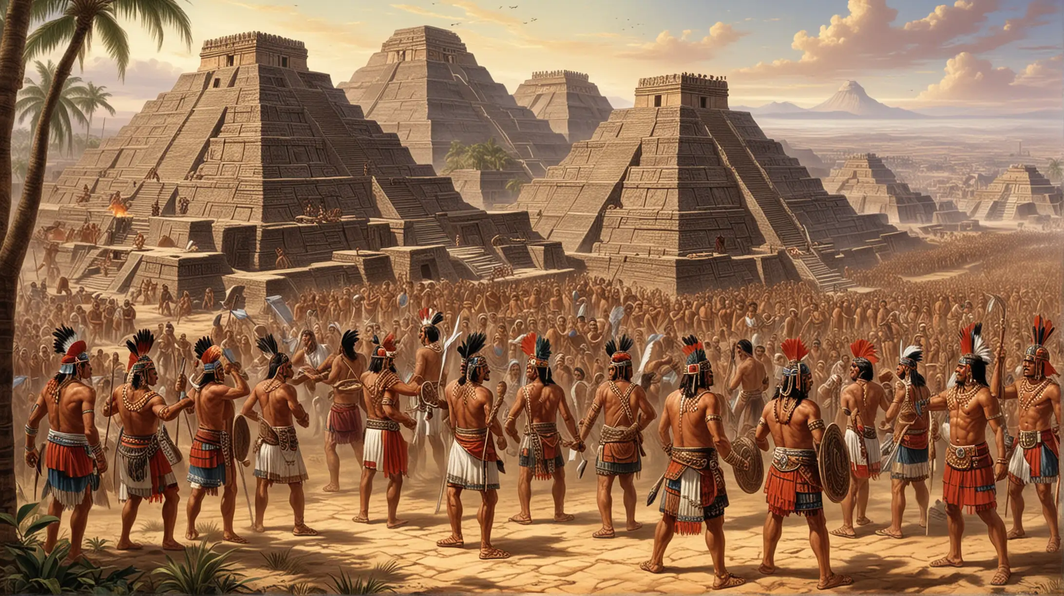 El imperio azteca era poderoso. Gobernaban una gran cantidad de territorios, pero también había muchas otras culturas y pueblos con sus propias tradiciones y formas de vida. Los aztecas eran buenos negociadores y a veces usaban la fuerza para expandir su territorio, pero también establecían alianzas con otros grupos.