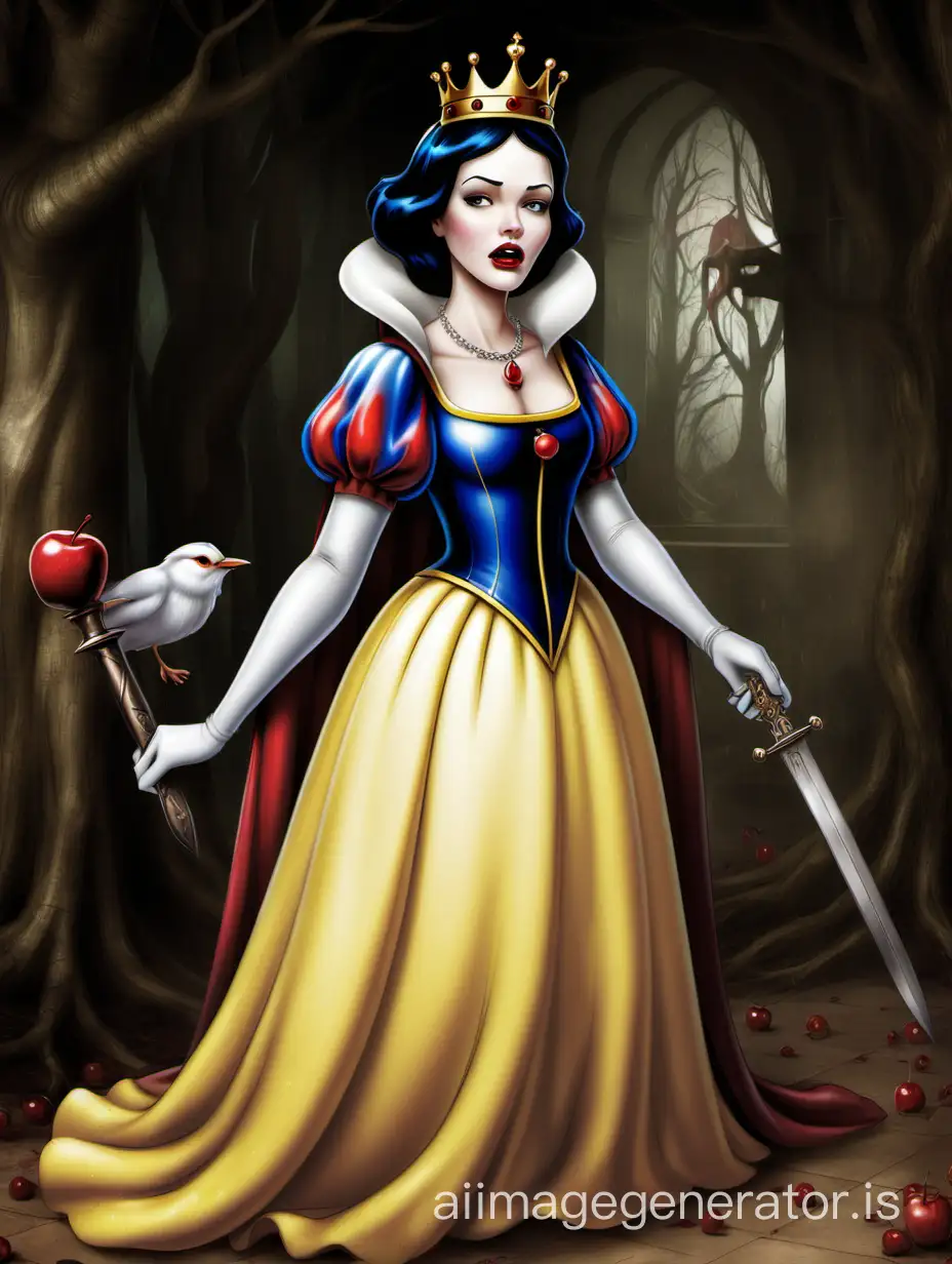 The queen ordered the servant to kill Snow White.