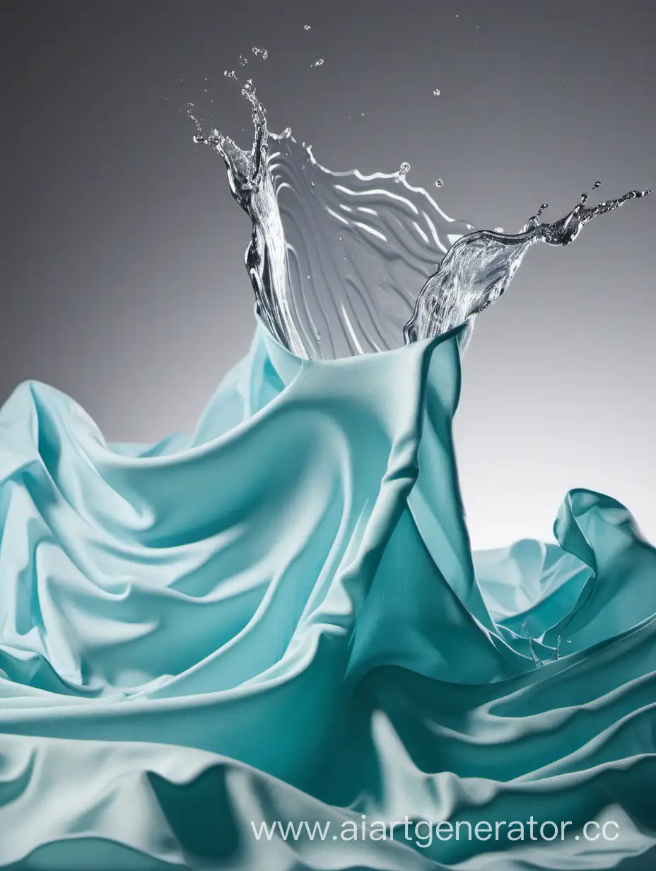 Wavy fabric, splashes a little water