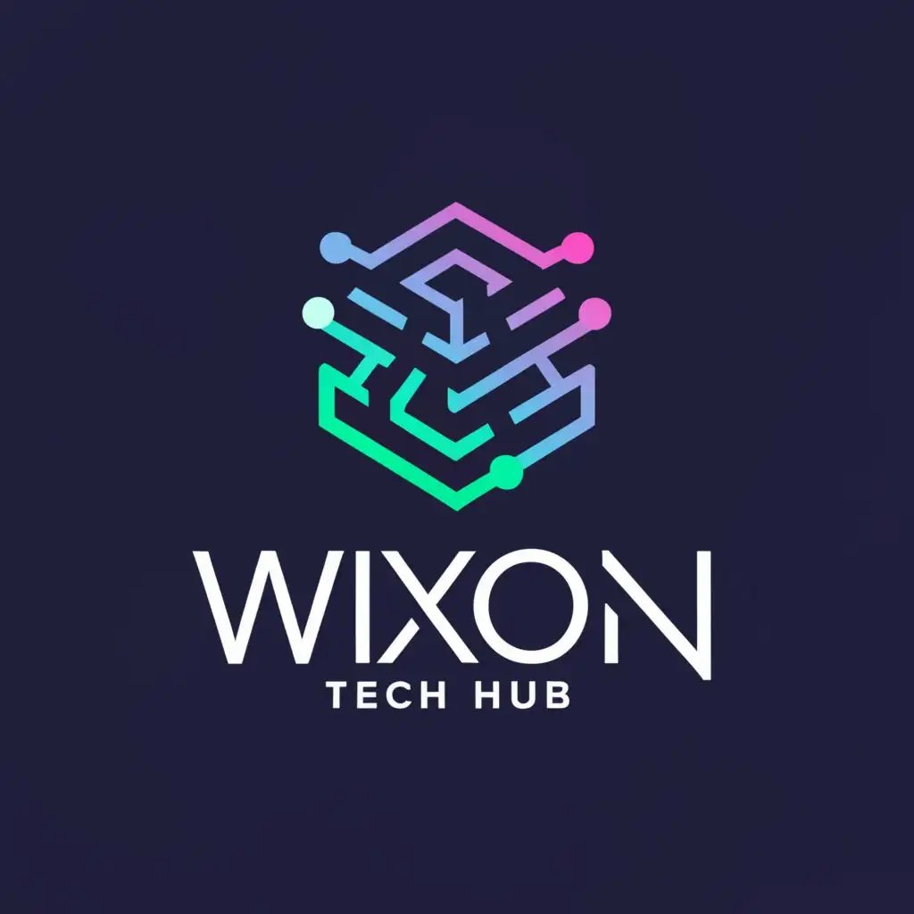 a logo design,with the text "Wixon Tech Hub", main symbol:Your Online Companion,Moderate,be used in Technology industry,clear background