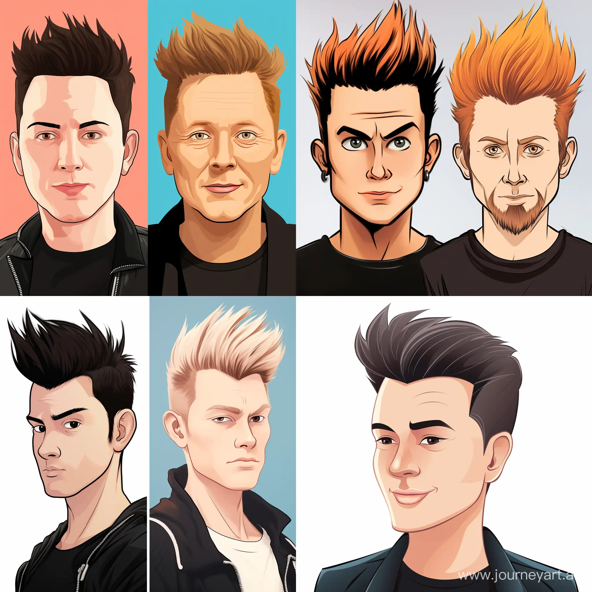 an amazing fact about Elon Musk, short quiff hairstyle dyed in 2 colors white and black, fun cartoon style