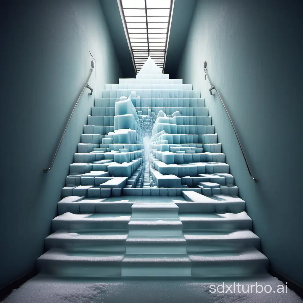 stairs environment ice optical illusion