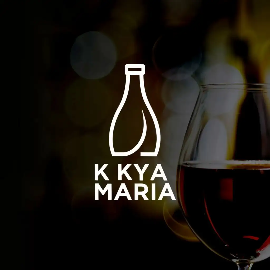 a logo design,with the text "kisa kya maria", main symbol:wine bottle,Minimalistic,clear background