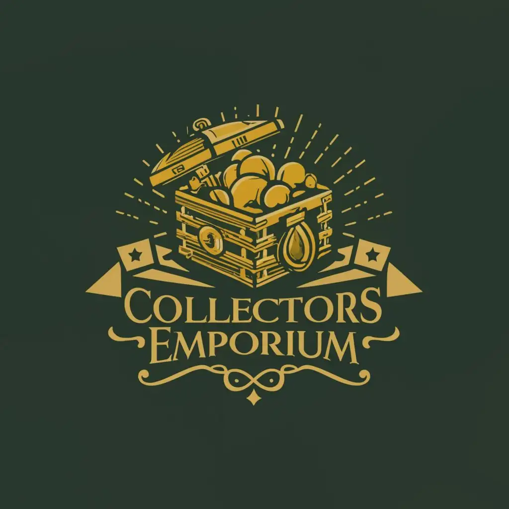 LOGO-Design-For-Collectors-Emporium-Green-Typography-with-a-Treasure-Box-Theme