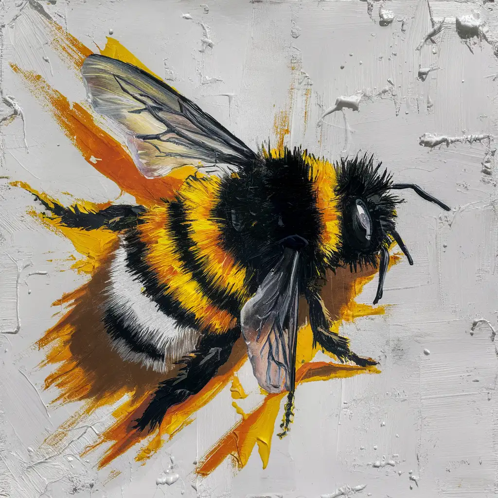 bumblebee, painting, white background