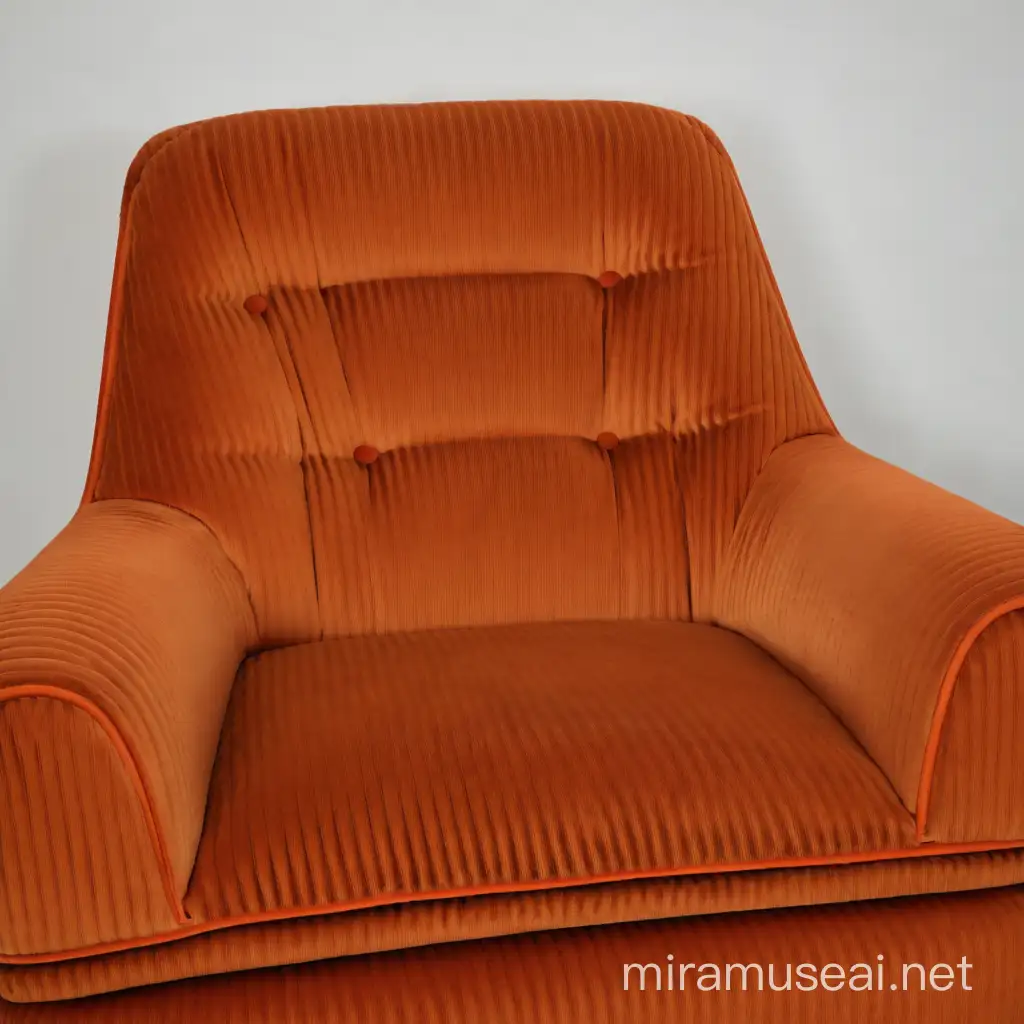 Cozy Orange Corduroy Chair in Sunlit Room