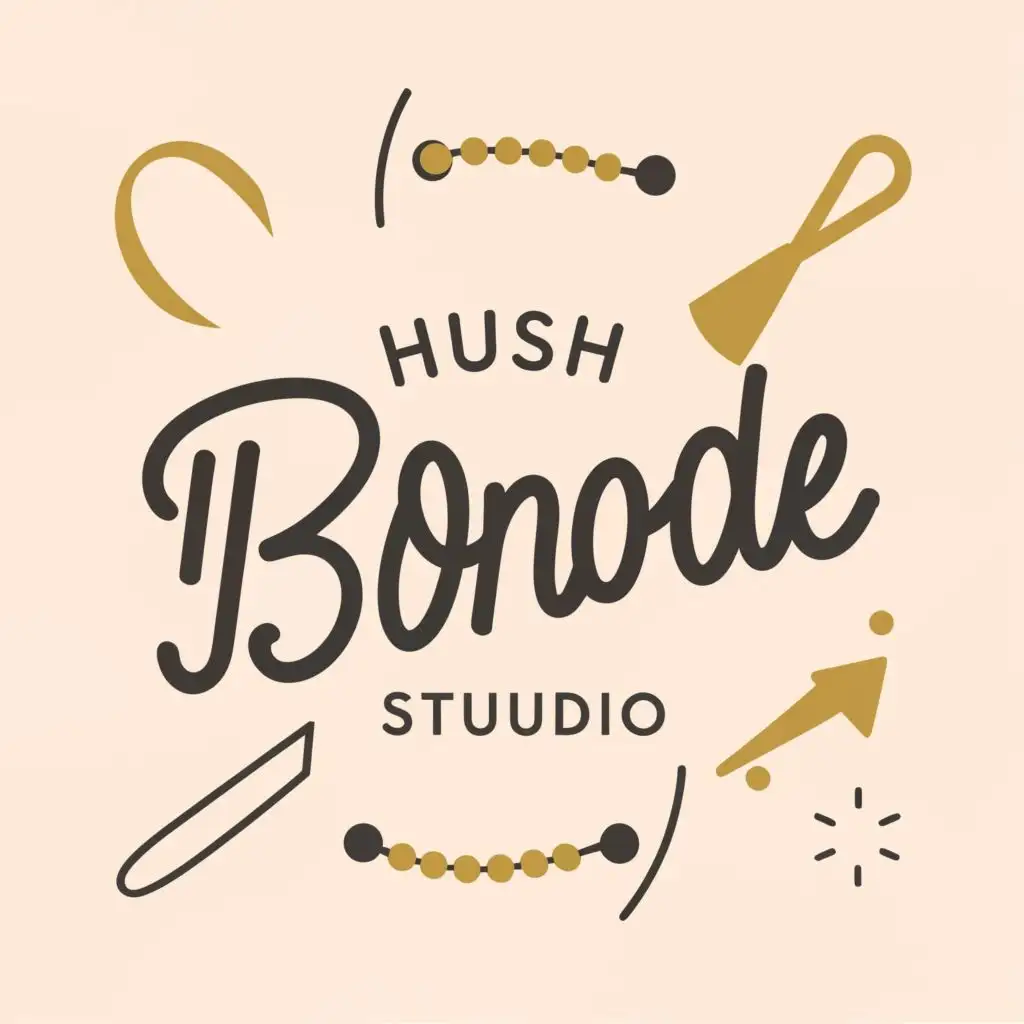 logo, mid century modern jewelry, with the text "Hush Blonde Studio", typography, be used in Retail industry