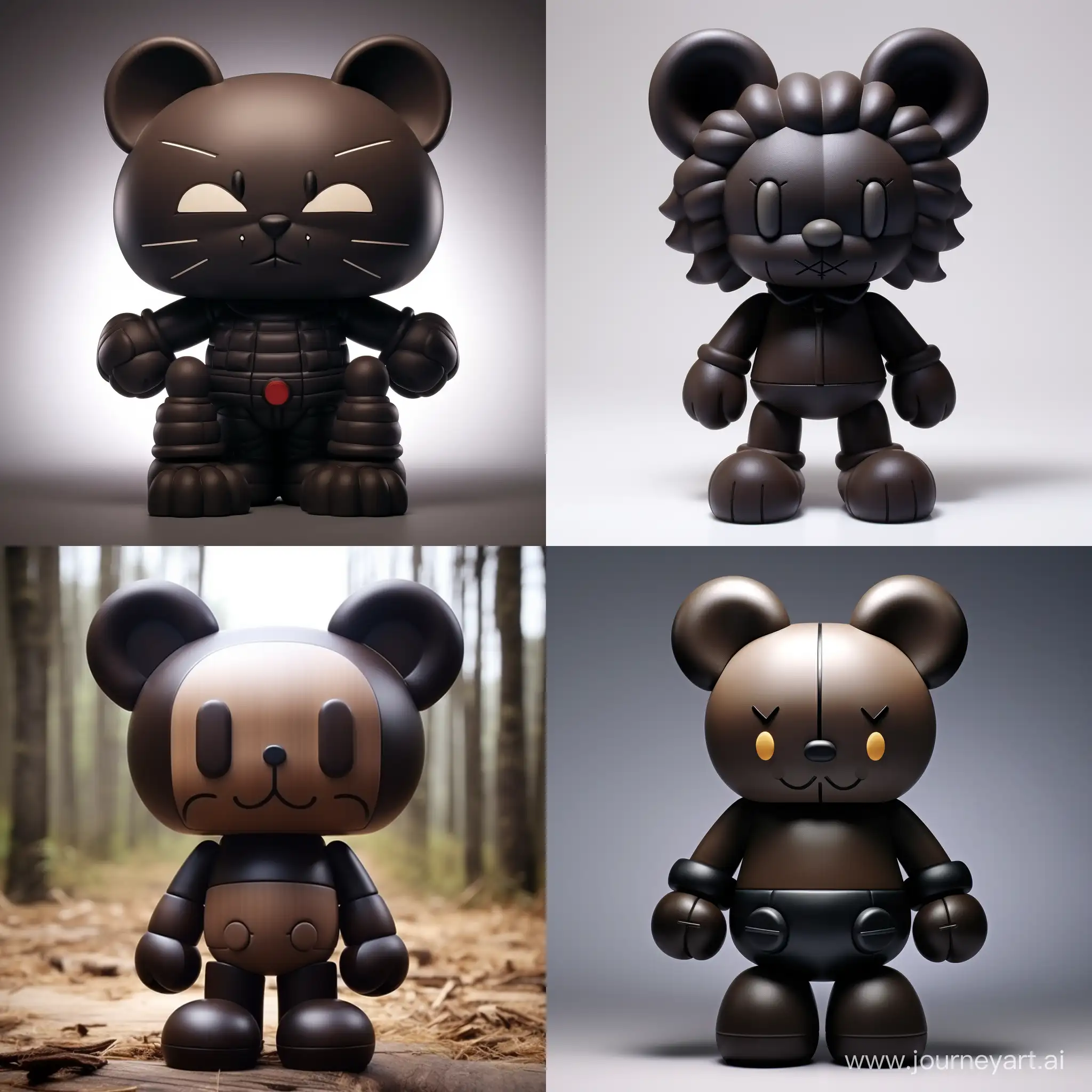 a designer vinyl toy of a cute cat, in the style of kaws, in the style of anpanman