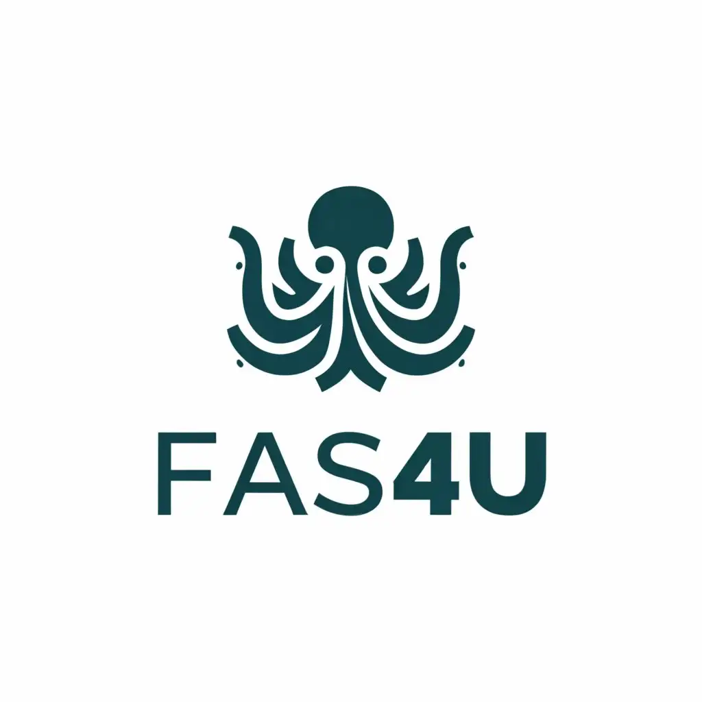 a logo design,with the text "FaaS4U", main symbol:octopus,Minimalistic,clear background