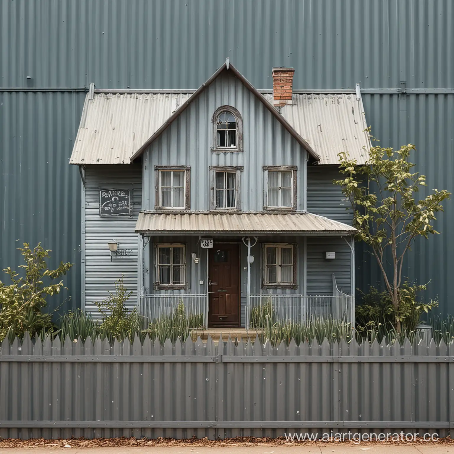 Cartoon-House-with-Corrugated-Iron-Fence