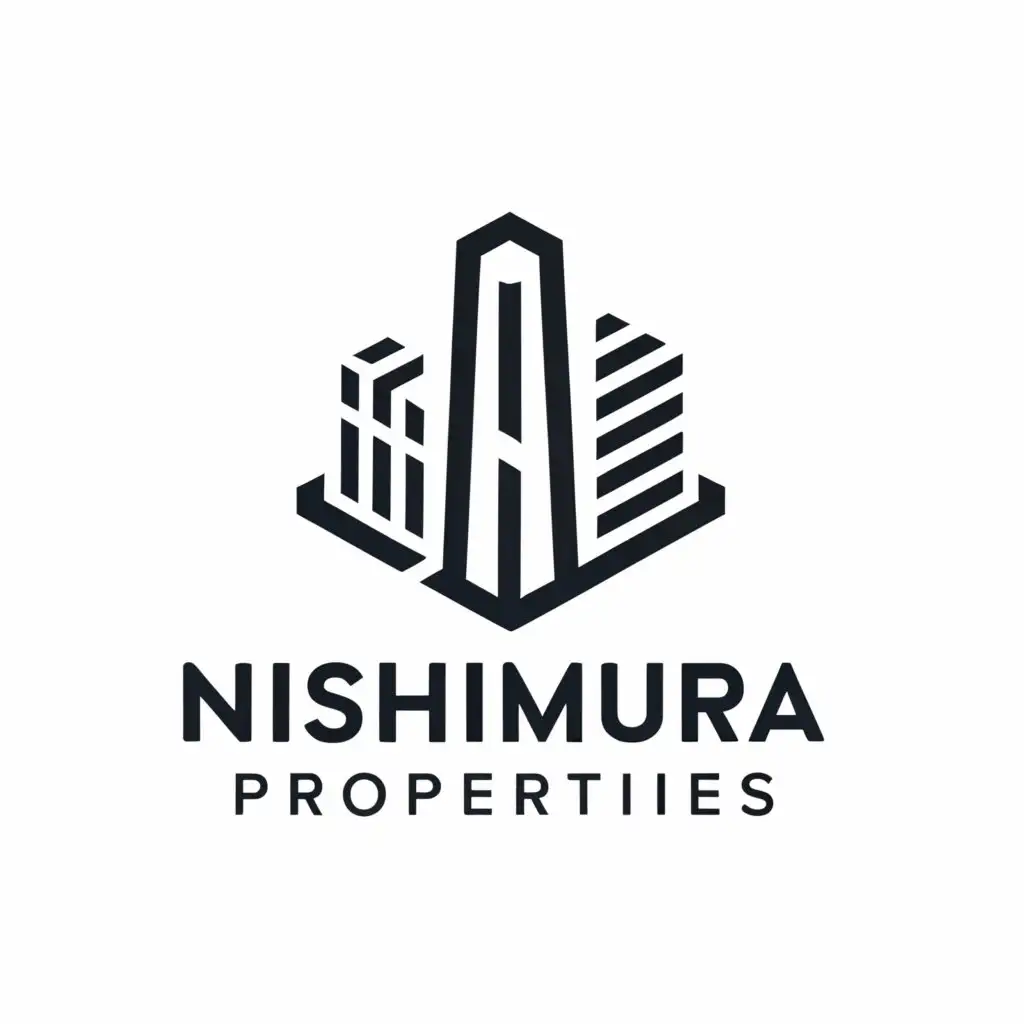 a logo design,with the text "Nishimura Properties", main symbol:Building and housing,complex,be used in Real Estate industry,clear background