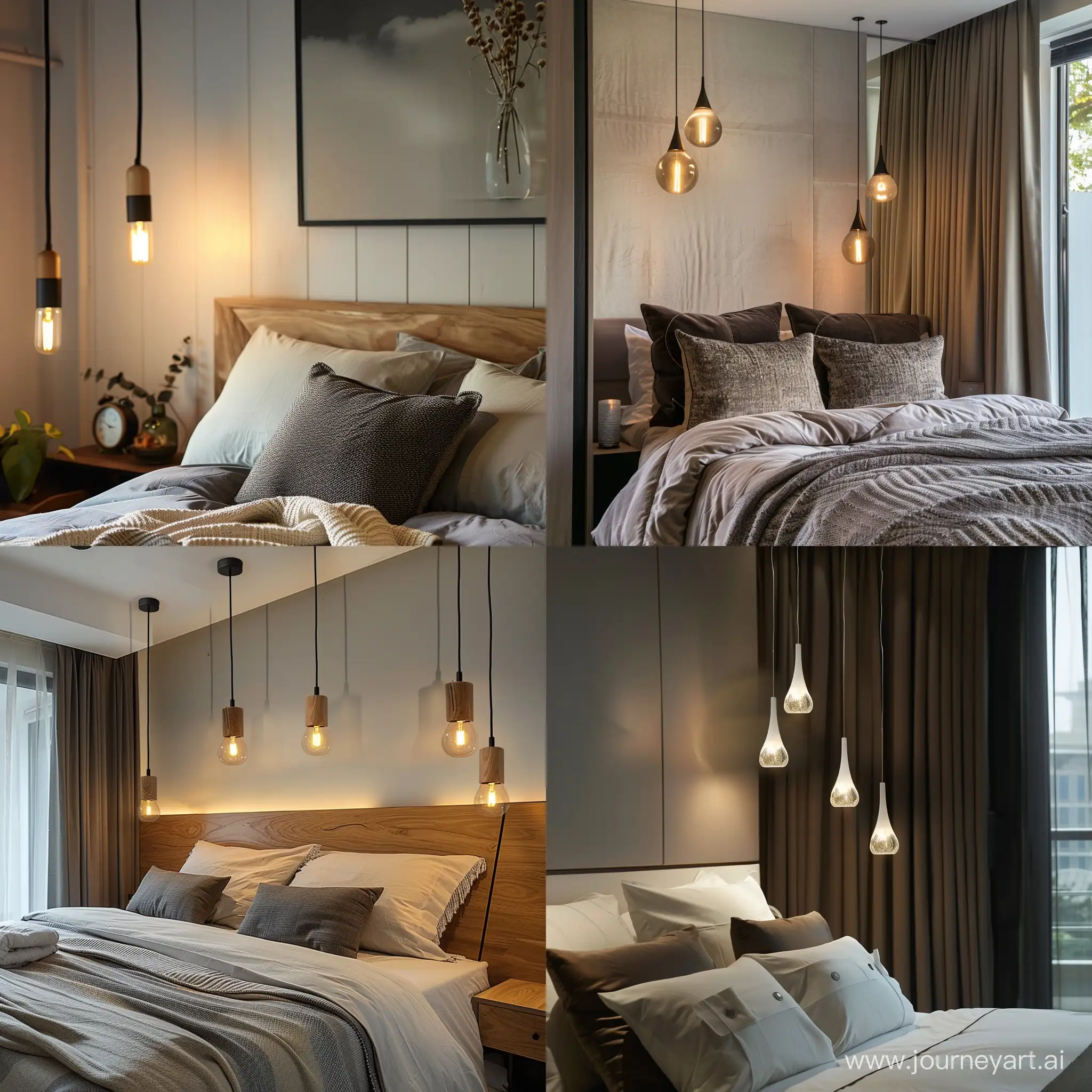 Elegant-Pendant-Lights-in-a-Bedroom-Setting