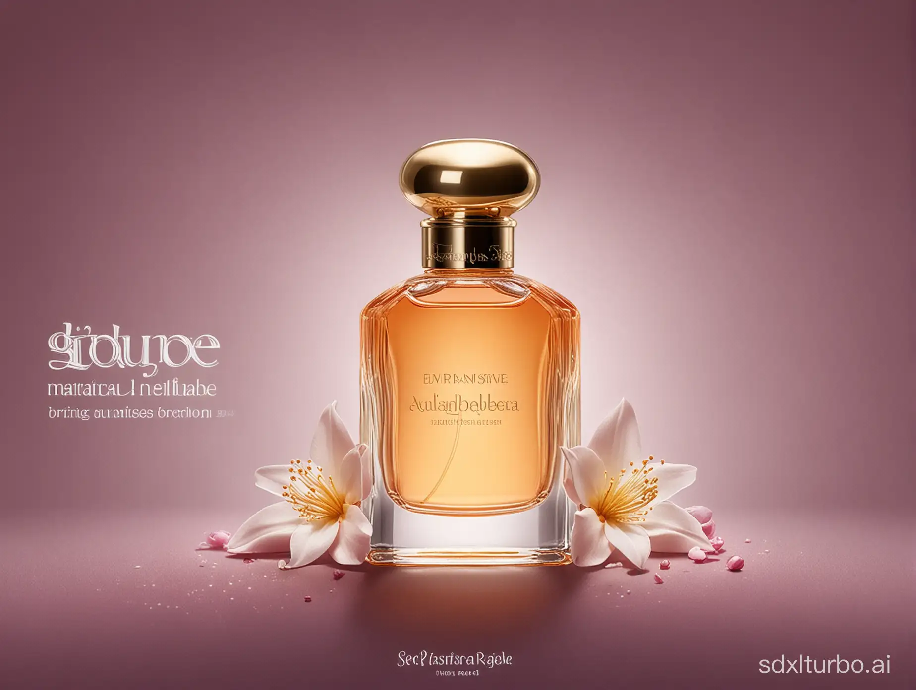 Discover the alluring scent of pure nectar and embark on a natural fragrance journey. Select the world's top nectar to bring you a pure and fragrant experience. Feel the magical power of natural perfume and release your unique charm. Generate a logo based on this description