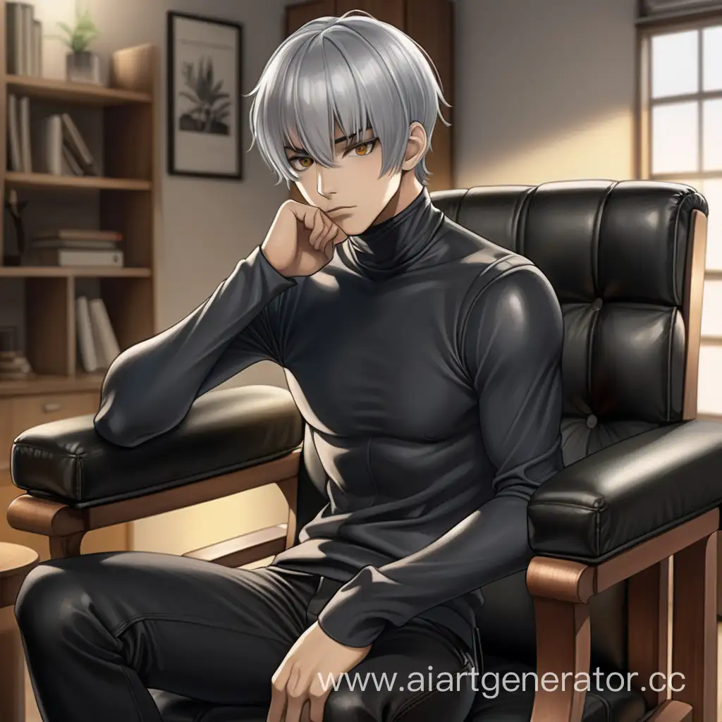 Anime-Style-Portrait-of-Indifferent-Young-Man-in-Gray-Office