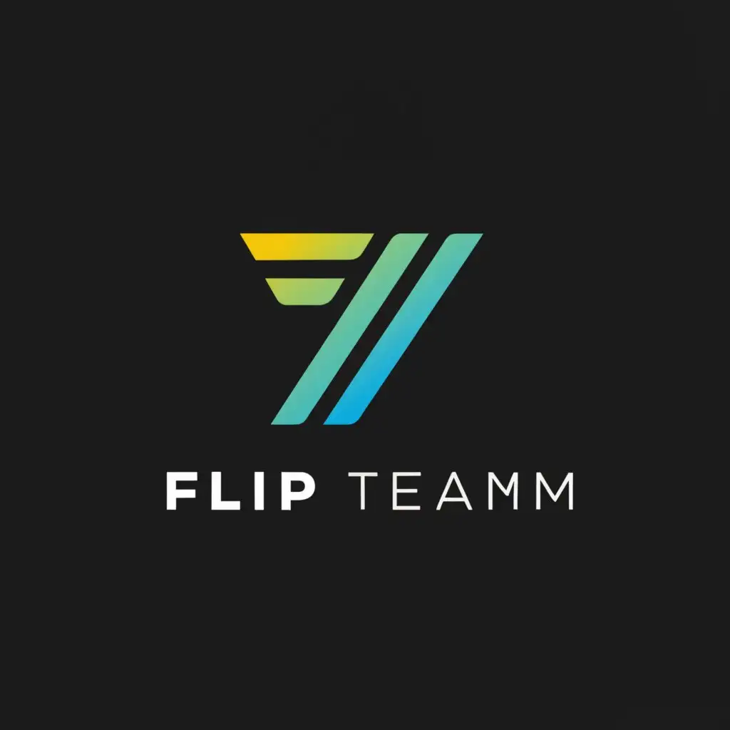 a logo design,with the text "flip team", main symbol:inscription,Minimalistic,clear background
