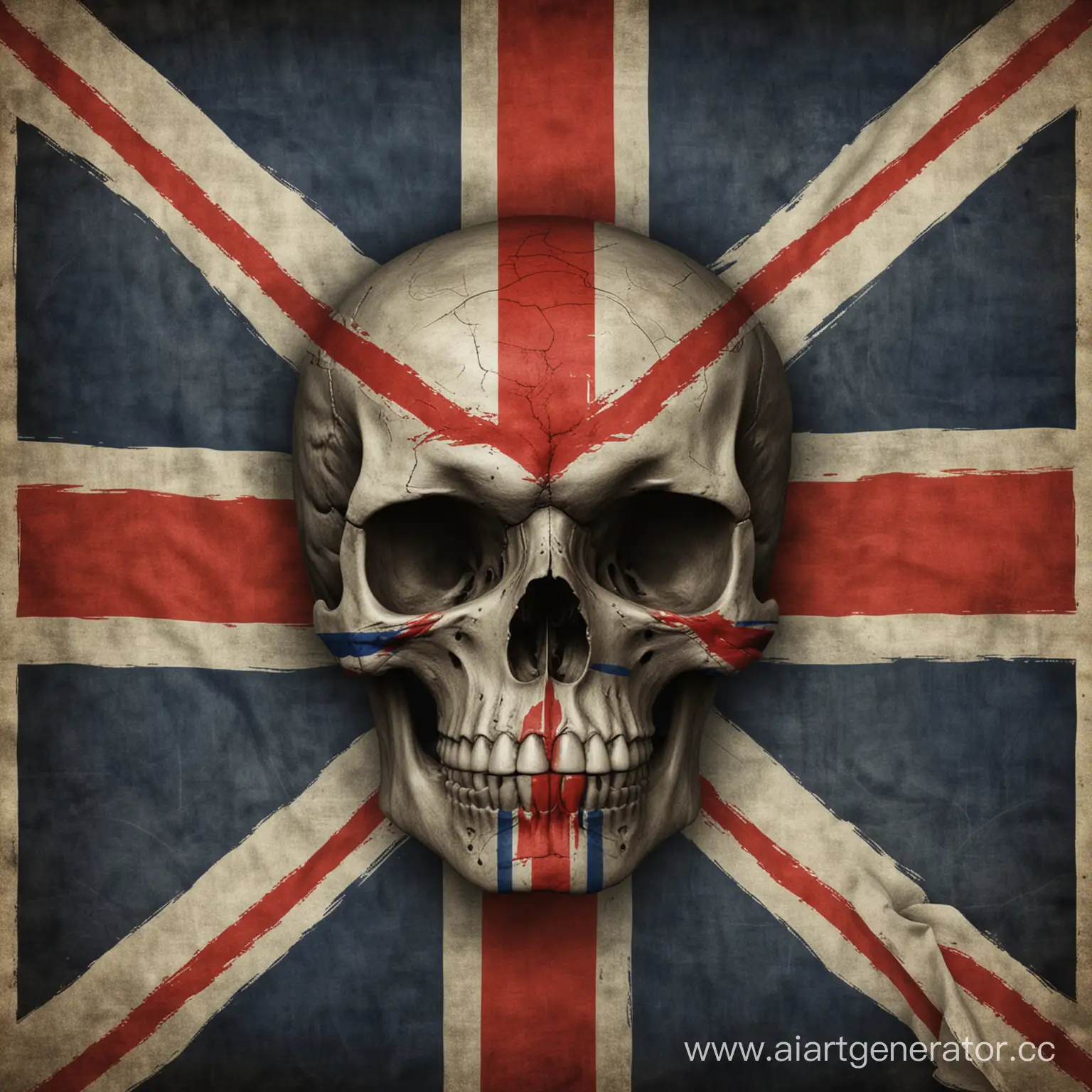Флаг Великобритании с черепом