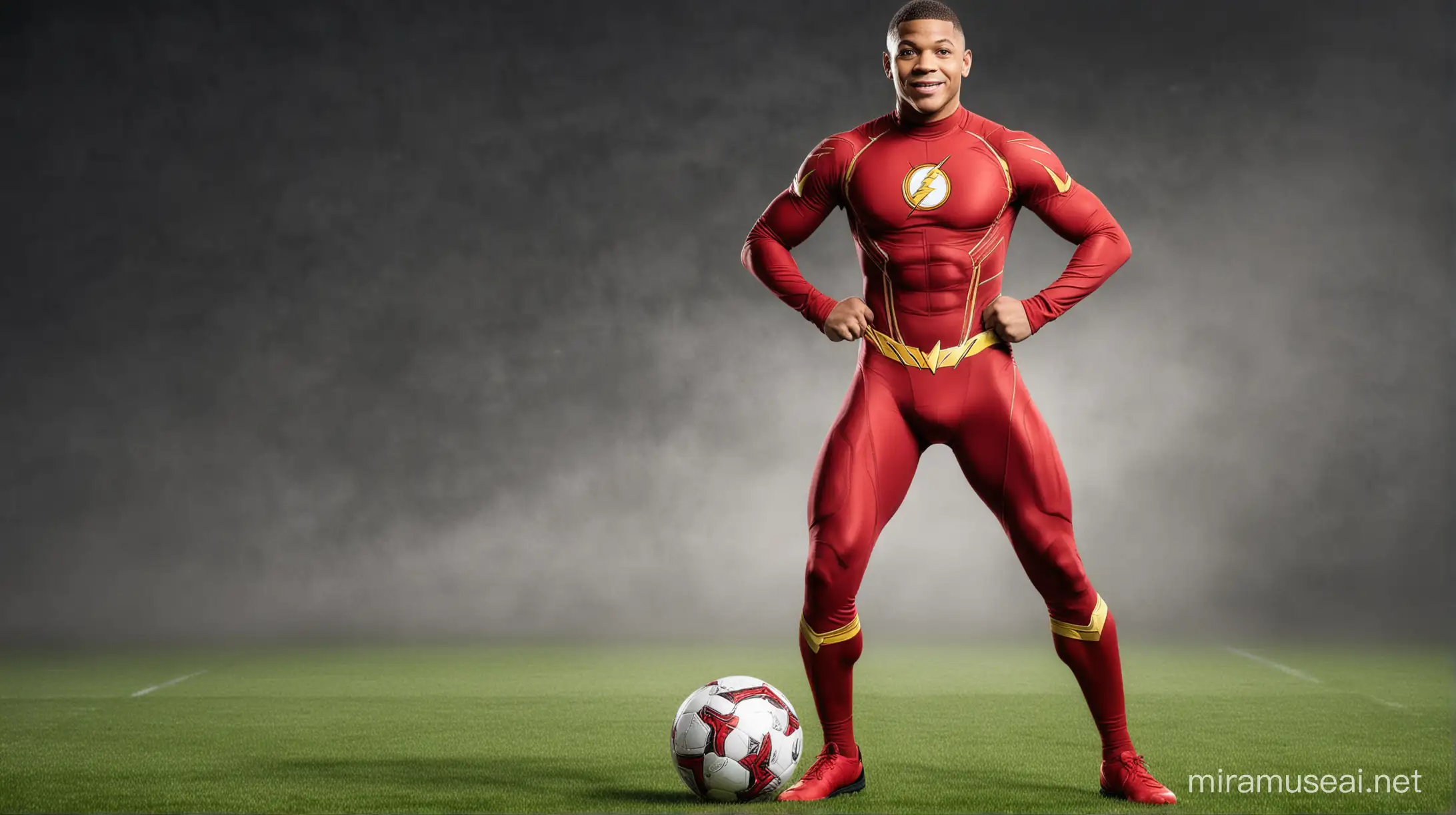 Kylian Mbapp Transforms into The Flash Superhero on Football Field