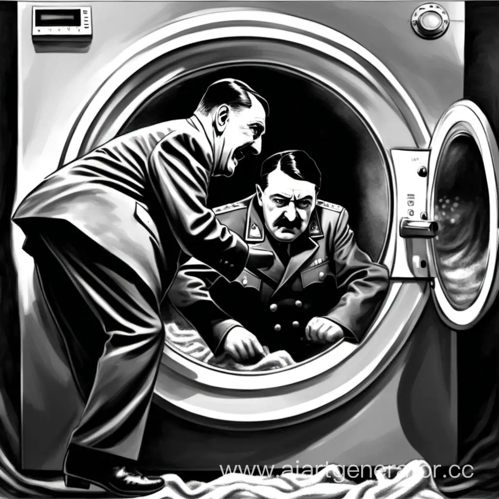 Historical-Figures-Mishap-Stalin-Rescuing-Hitler-from-Washing-Machine