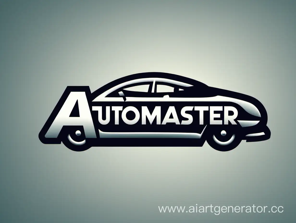 Логотип для компании “АвтоМастер”. Логотип состоит из изображения автомобиля и названия компании, написанного шрифтом без засечек.