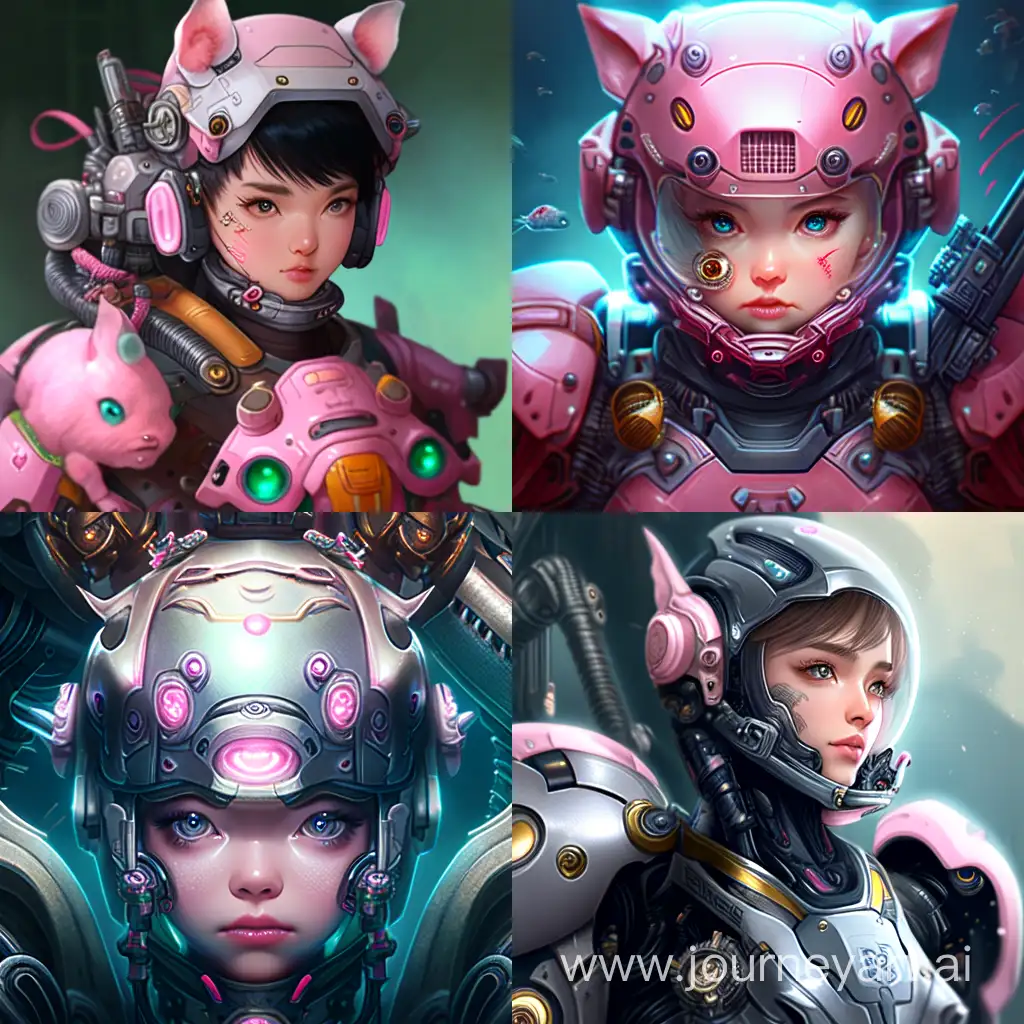 Cute-Mecha-Pig-Girl-in-DogShaped-Armor-Super-Realistic-8K-Portrait-with-Divine-Proportion-and-Stunning-Details