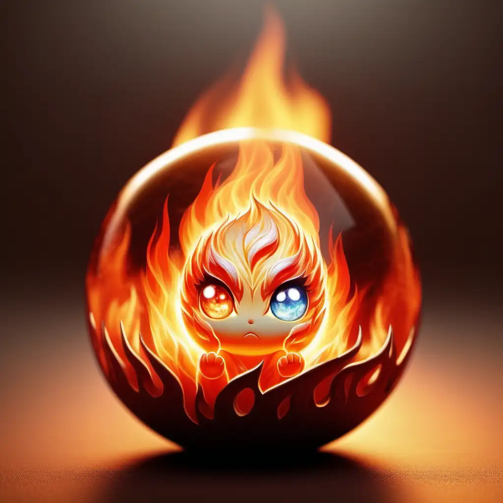 Chibi Eyebrowed Flame Spirit Ball