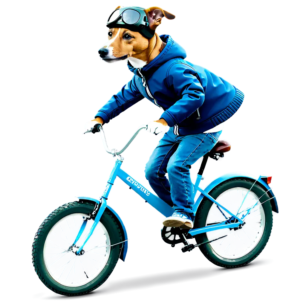 a dog riding a bike
