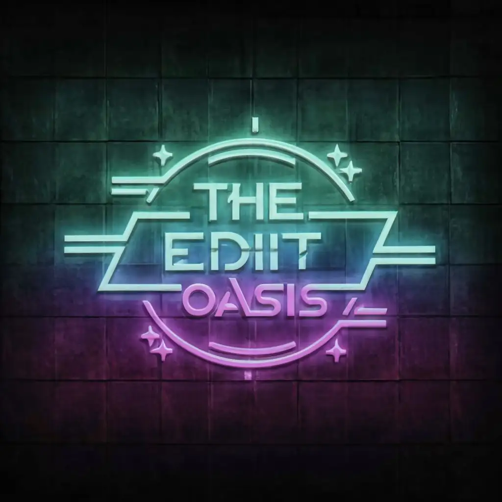 LOGO-Design-for-The-Edit-Oasis-Cyberpunk-Theme-with-Edit-Symbol-and-Clear-Background