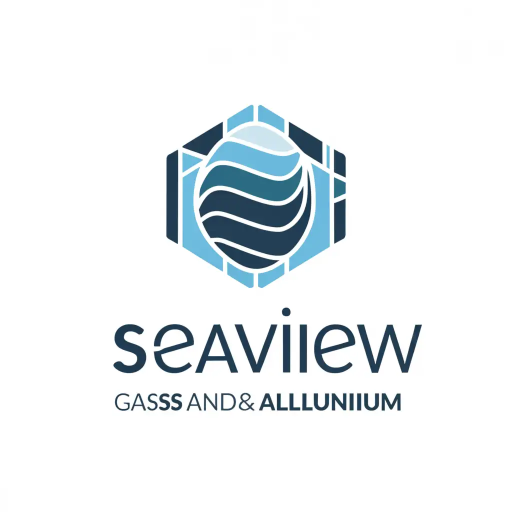 a logo design,with the text "Seaview Commercial Glass and Aluminium", main symbol:Sea
Glass
Aluminium
,Moderate,be used in Construction industry,clear background