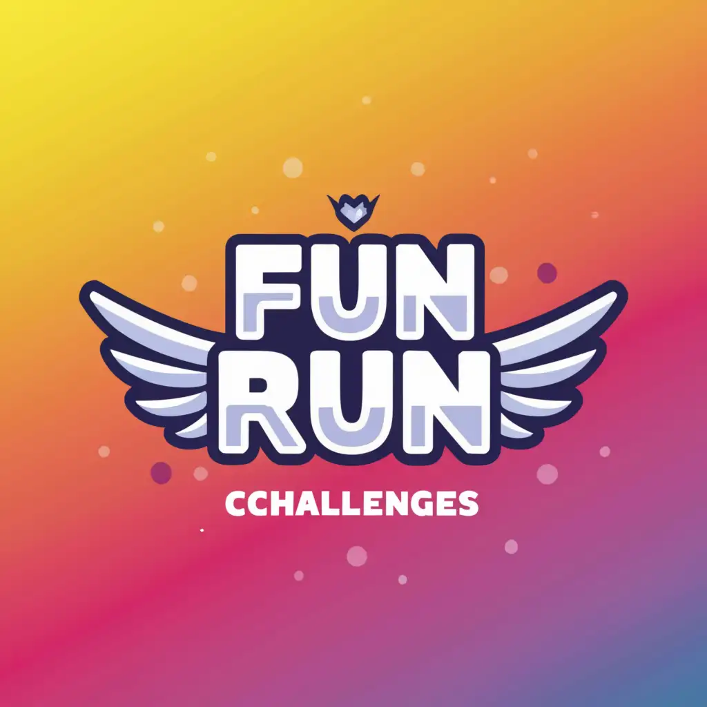a logo design,with the text "FUN RUN CHALLENGES", main symbol:WINGS SNICKER,Moderate,clear background