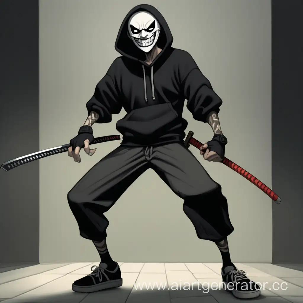 Sinister-Tall-Guy-Summoning-Katanas-in-Black-Attire