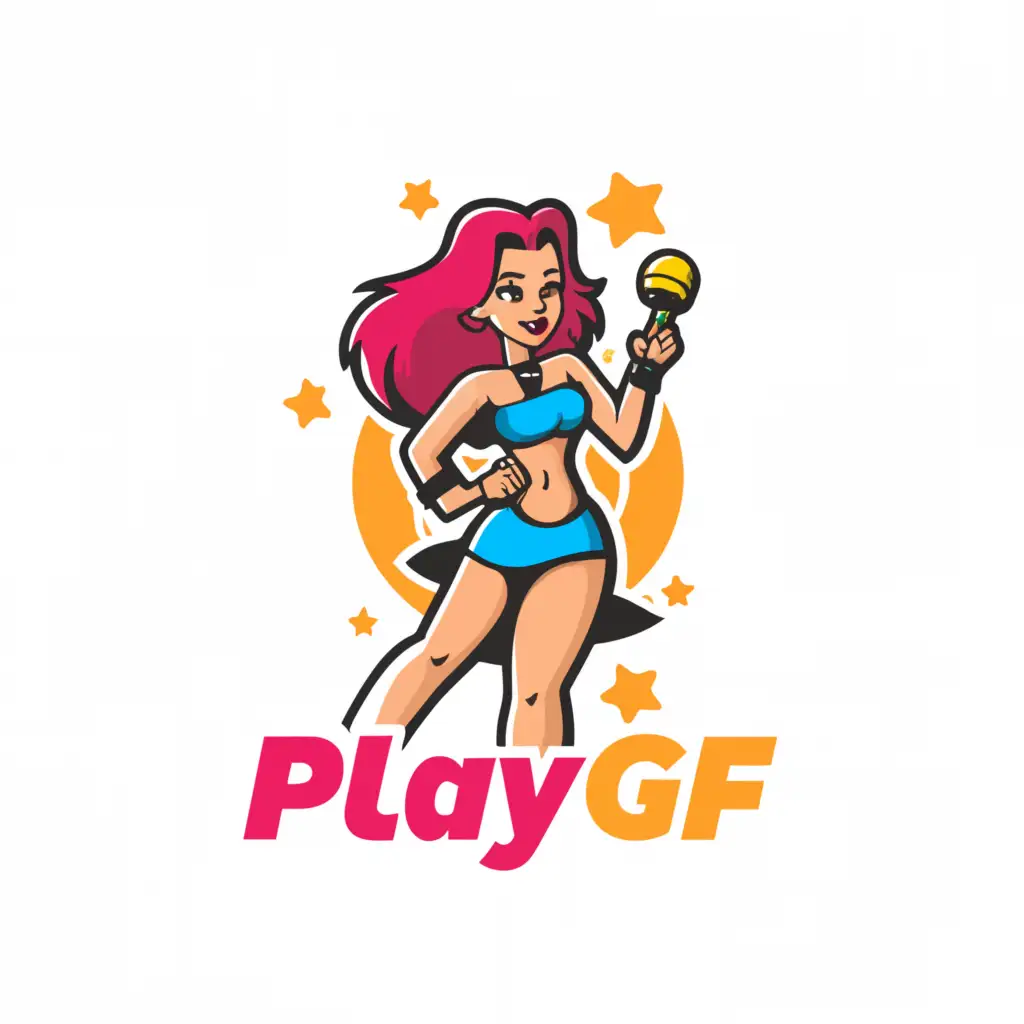 LOGO-Design-For-PlayGF-Sexy-Cam-Girl-Symbol-in-Short-Skirt-on-Clear-Background