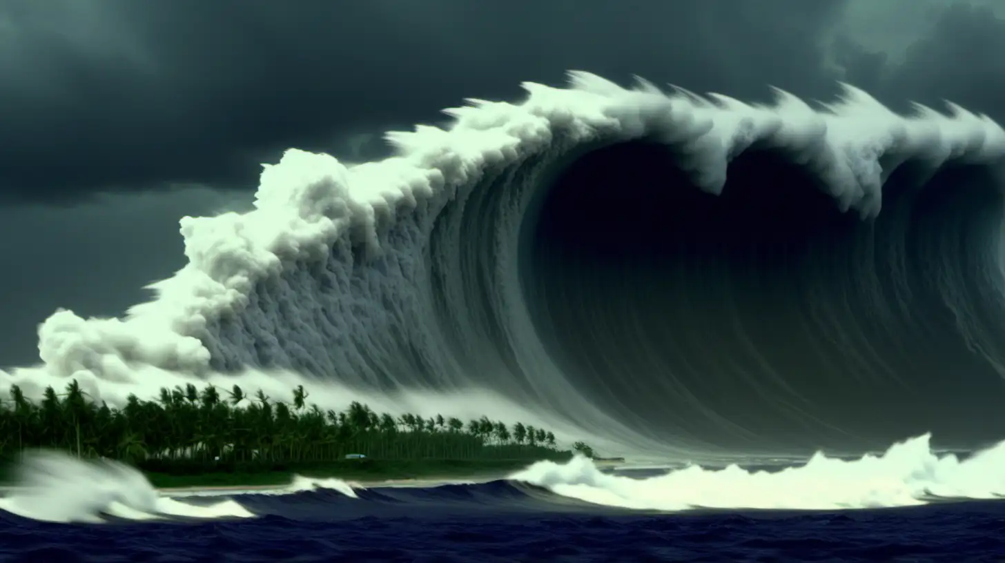 Man on Artificial Island Faces Massive Tsunami