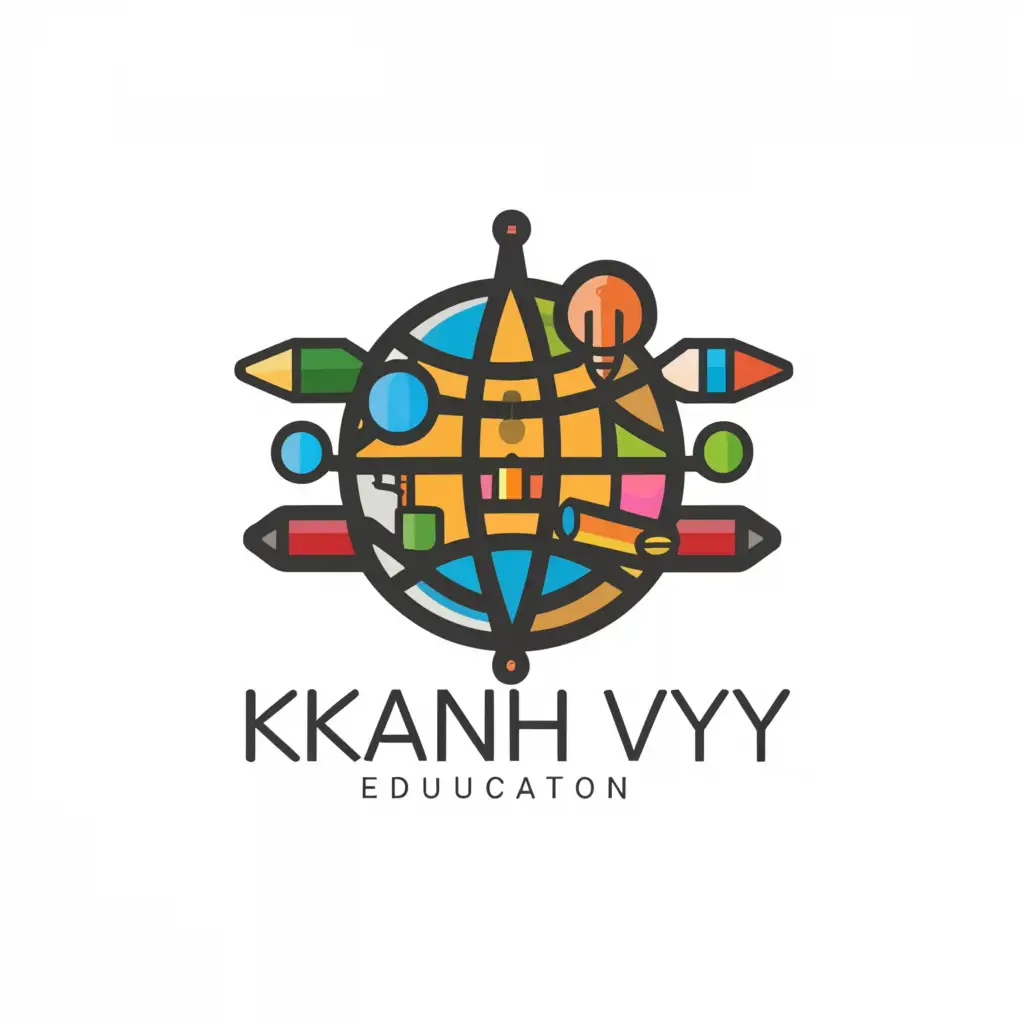 a logo design,with the text "KHANH VY", main symbol:GLOBE,complex,be used in Education industry,clear background