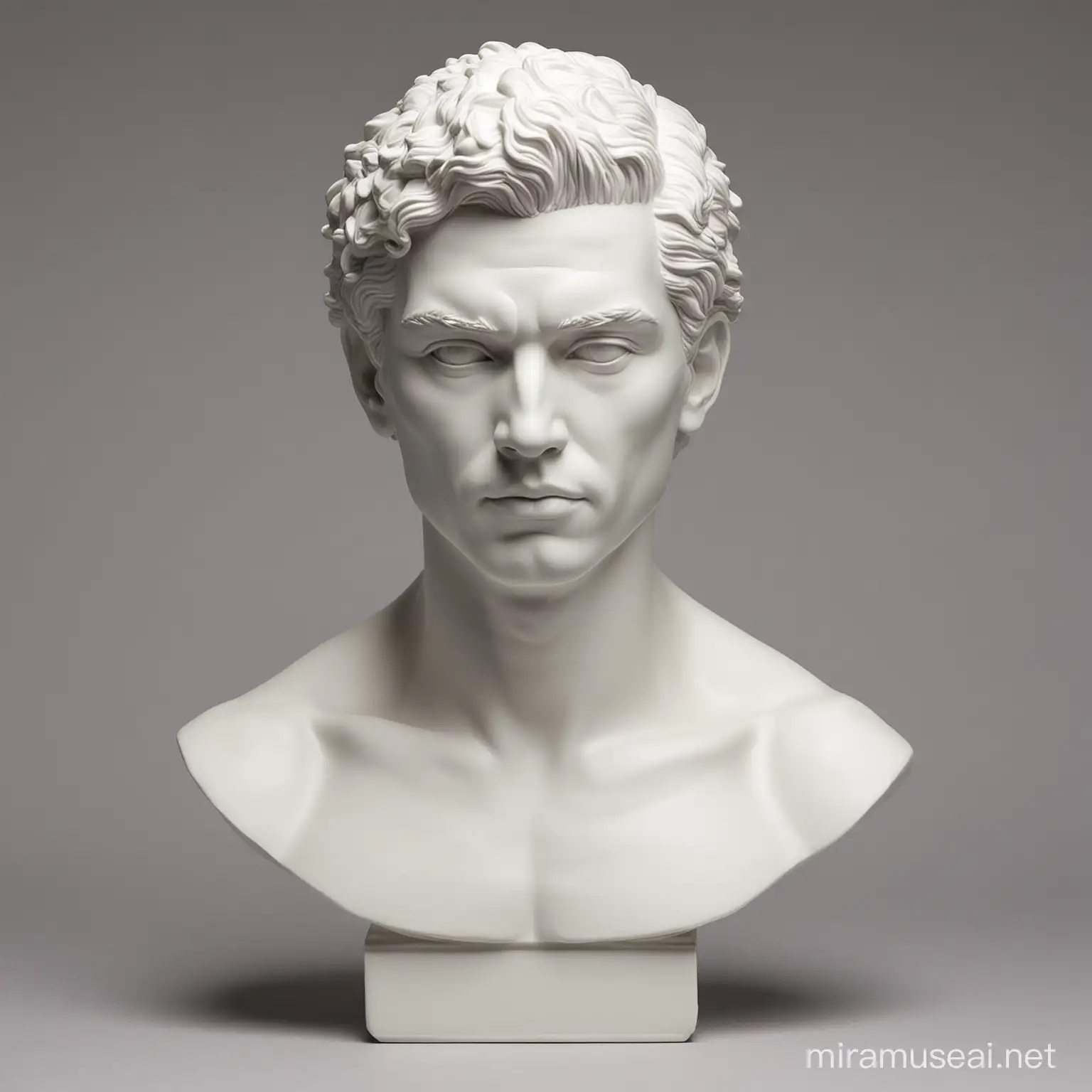 Elegant White Porcelain Male Bust Sculpture