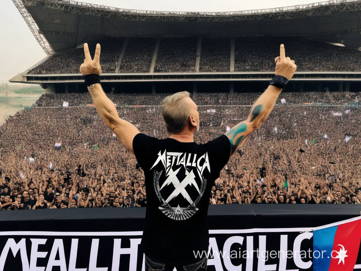 Metallica-Concert-in-Baku-James-Hetfield-with-Azerbaijan-Flag