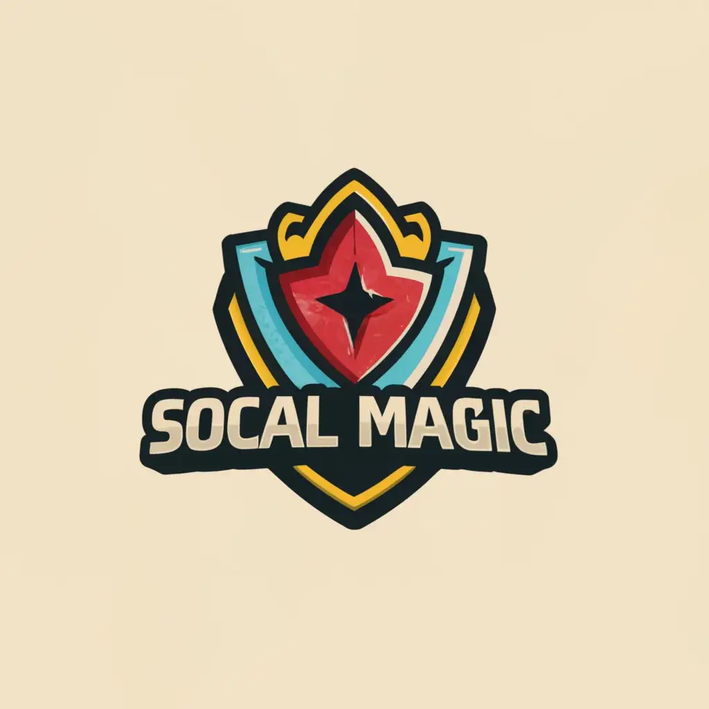 a logo design,with the text "SoCal Magic", main symbol:Magic: the Gathering card,Moderate,be used in Retail industry,clear background
