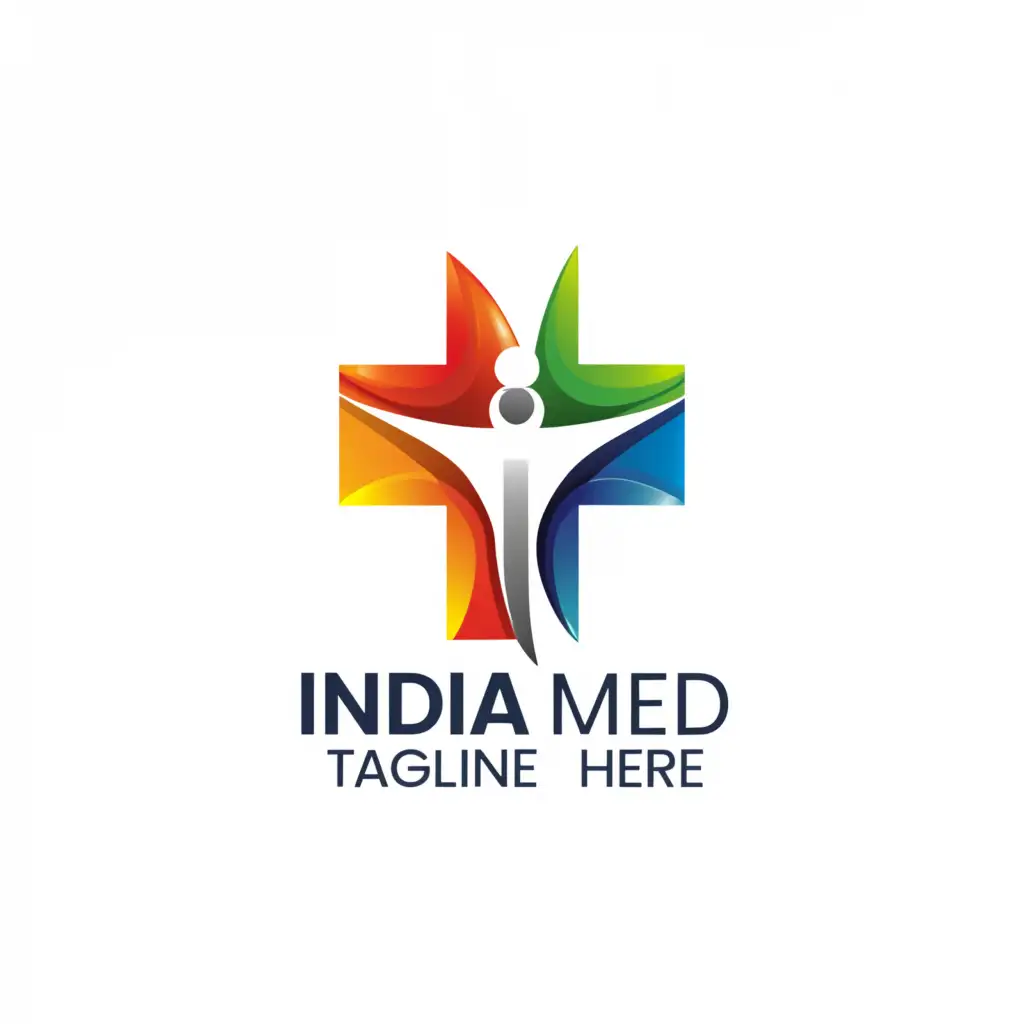 a logo design,with the text "India Med", main symbol:medical cross, health,Moderate,be used in Medical Dental industry,clear background
the best medical treatment