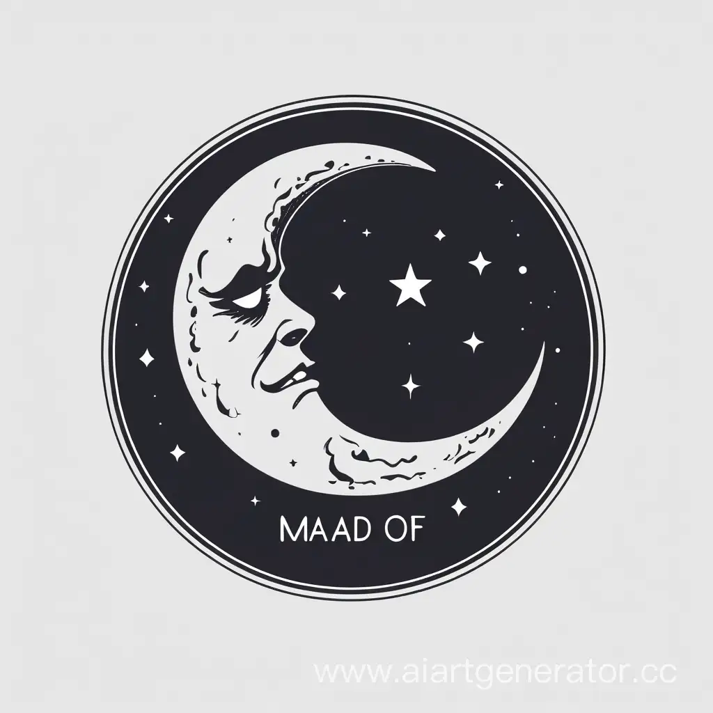 simple logo of frame. mad of moon, made of moon.