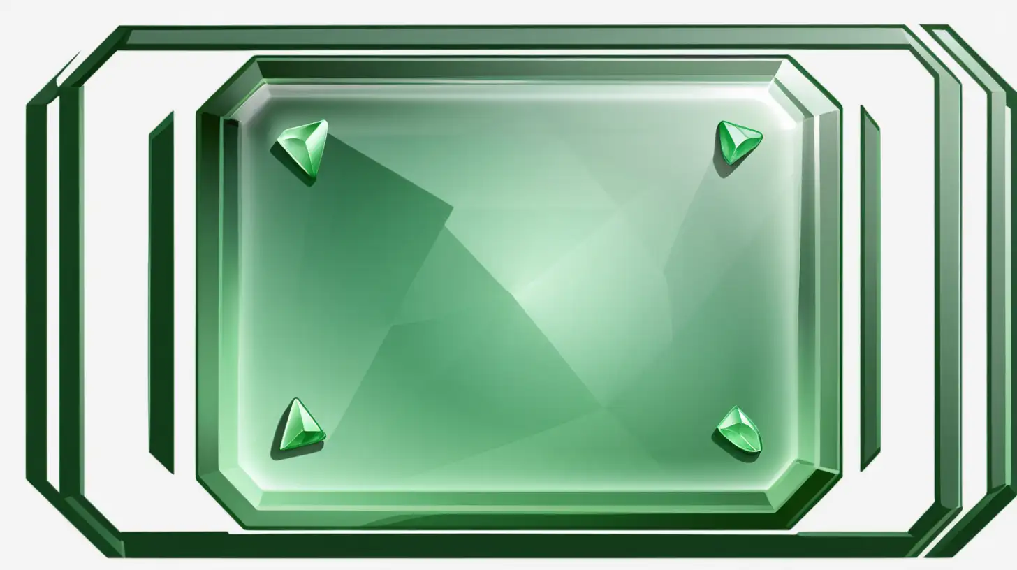 Square Jade Token Vector on Transparent Background