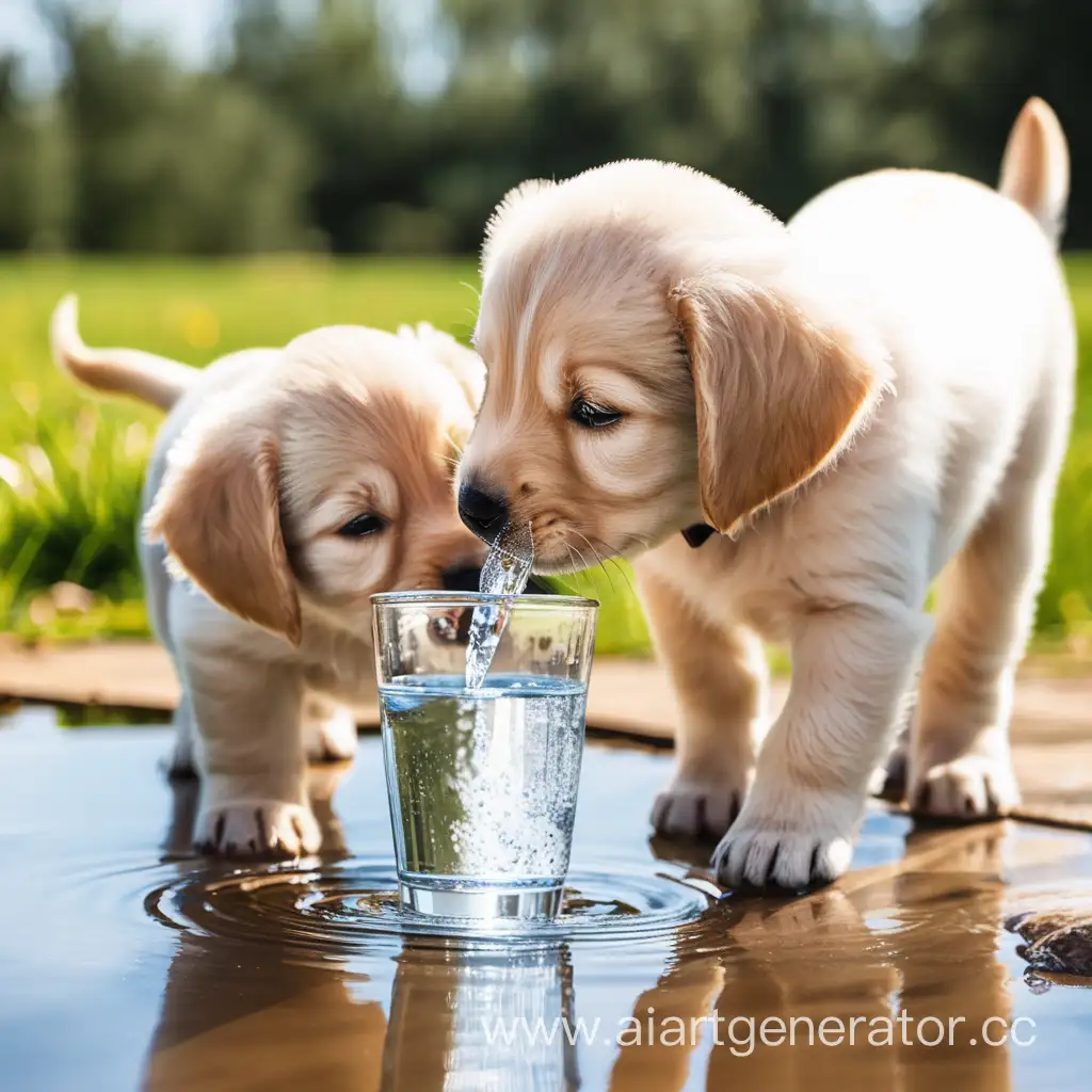 Adorable-Puppy-Quenching-Thirst-with-Refreshing-Water