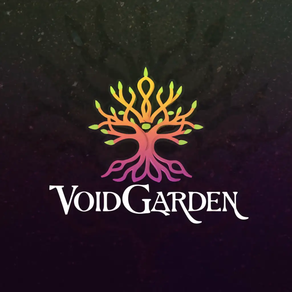 LOGO-Design-For-Voidgarden-A-Glooming-Tentacle-Tree-with-Magic-Lights