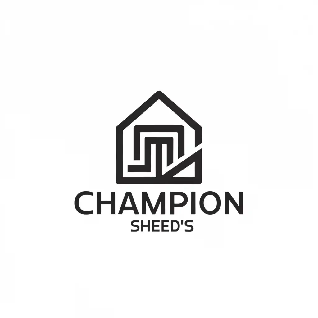 a logo design,with the text "champion Sheds", main symbol:a small home or shed,Minimalistic,be used in Retail industry,clear background