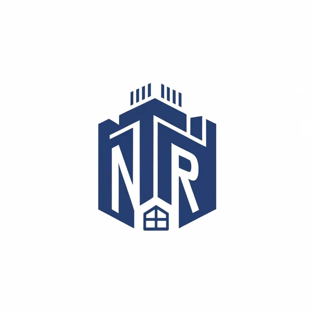 Logo-Design-For-NR-Construction-Bold-Typography-with-Building-Illustration