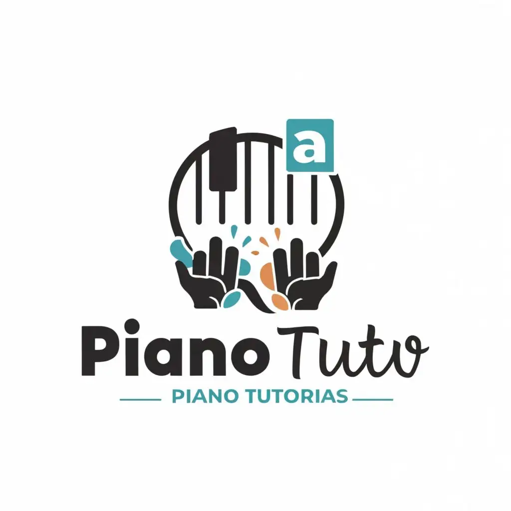 a logo design,with the text "Piano Tuto", main symbol:"""
logo combines piano and teaching, learning, piano tutorials, good music, good vibes, fun
""",Moderate,be used in Internet industry,clear background